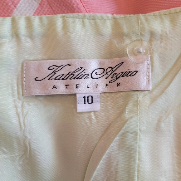 Kathlin Argiro Atelier Pink Striped Strapless Long Dress Size 10 - Picture 6 of 6